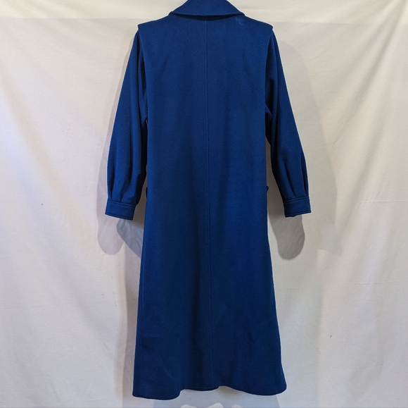 Stunning Electric Royal Blue Vintage Ashley Scott 100% Wool Long Coat Jacket - Picture 8 of 11